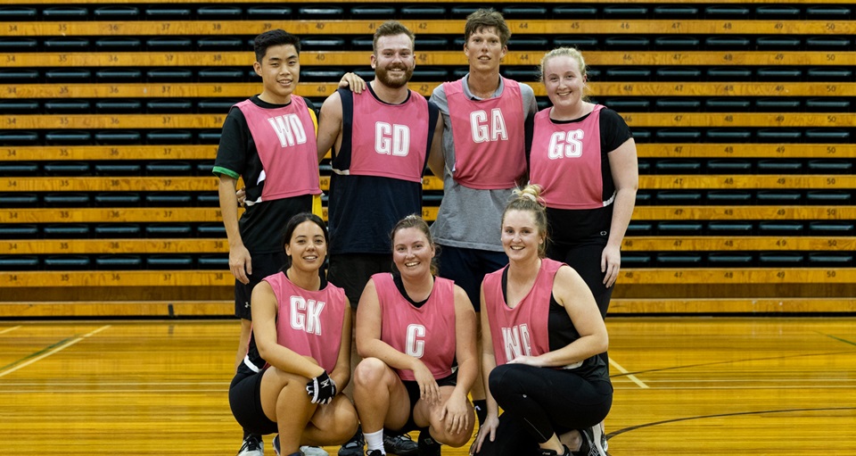 Group photo of mixed netball team