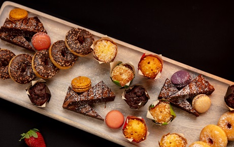 Chefs selection; brownies, donuts and macaroons